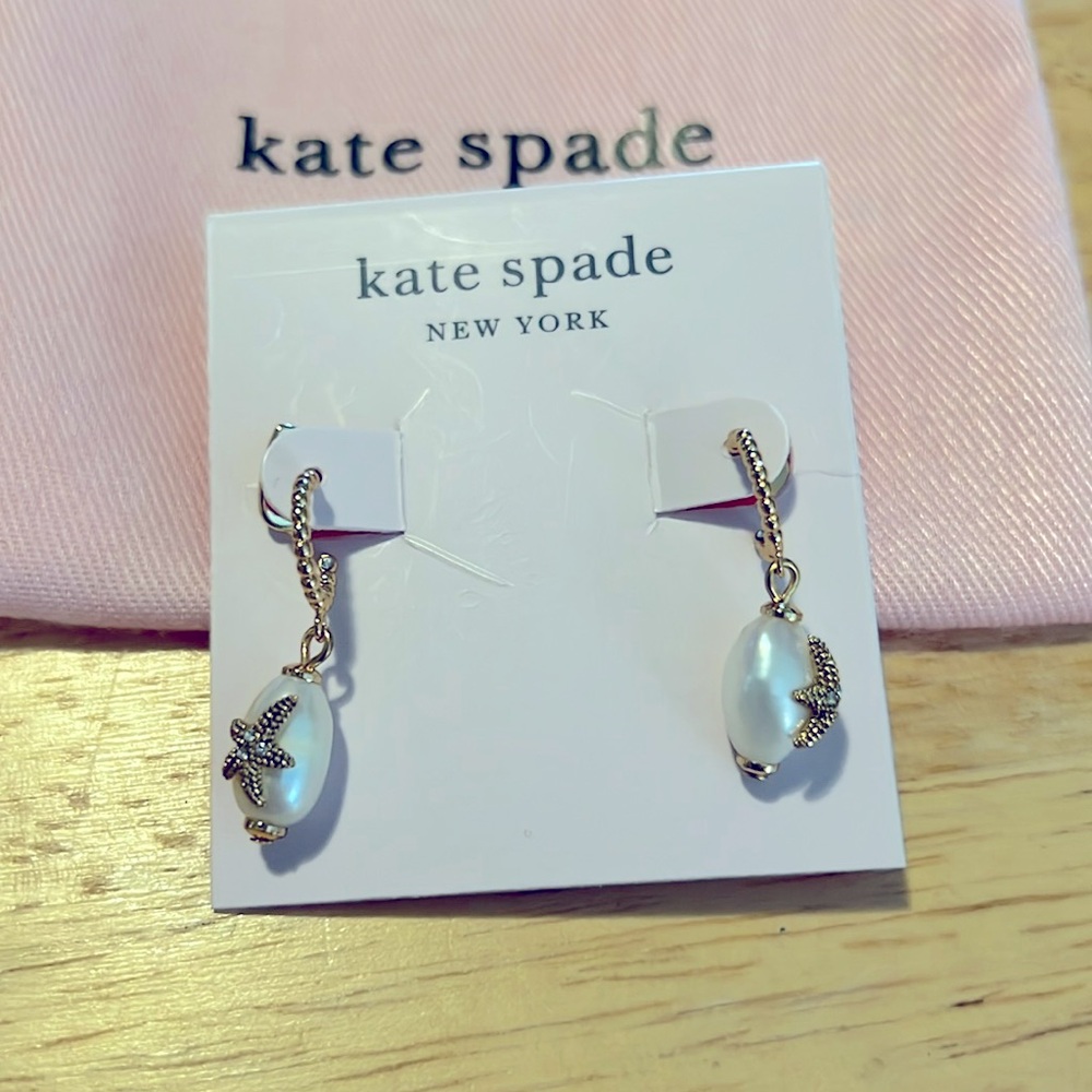 NEW Kate Spade Pearl & Starfish Earrings